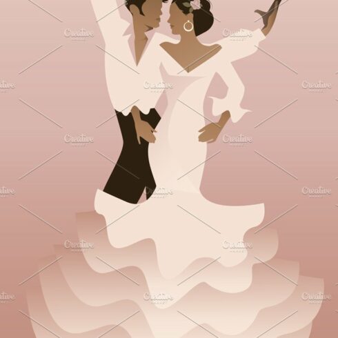Spanish couple flamenco dancers II cover image.