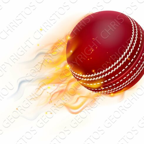 Cricket Ball with Flame or Fire cover image.