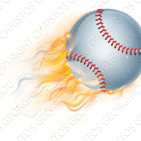 Baseball Ball with Flame or Fire cover image.