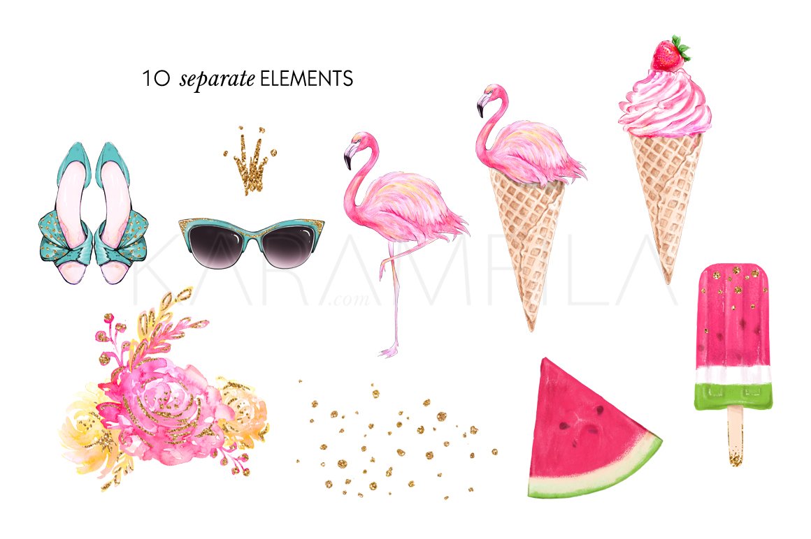 Summer Clipart preview image.