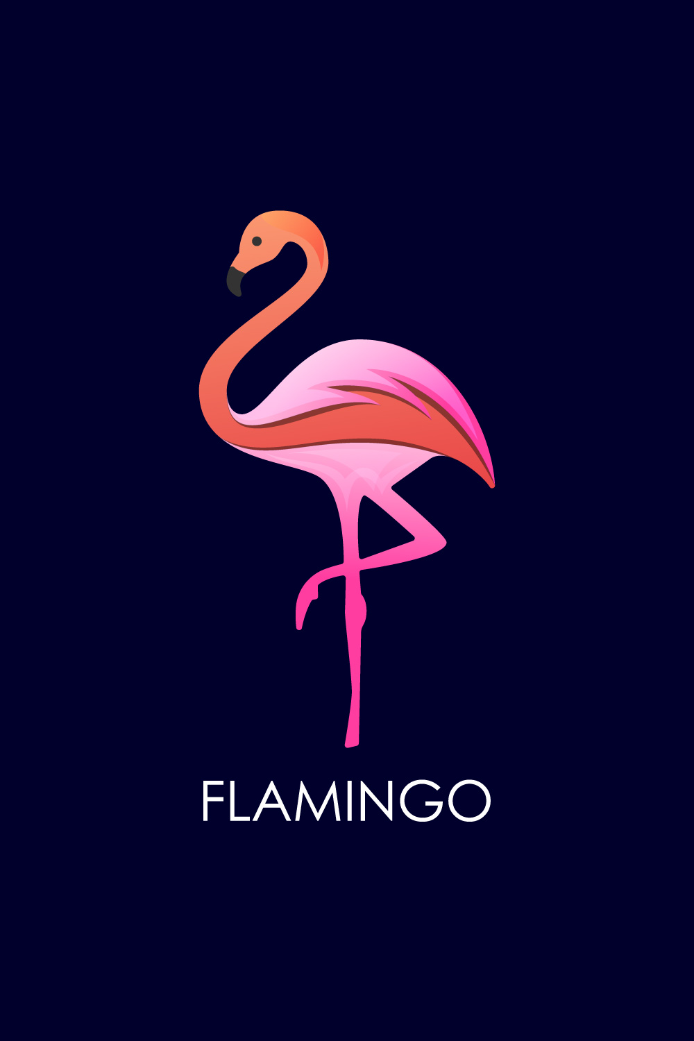 Modern colorful Flamingo bird logo design template vector illustration pinterest preview image.