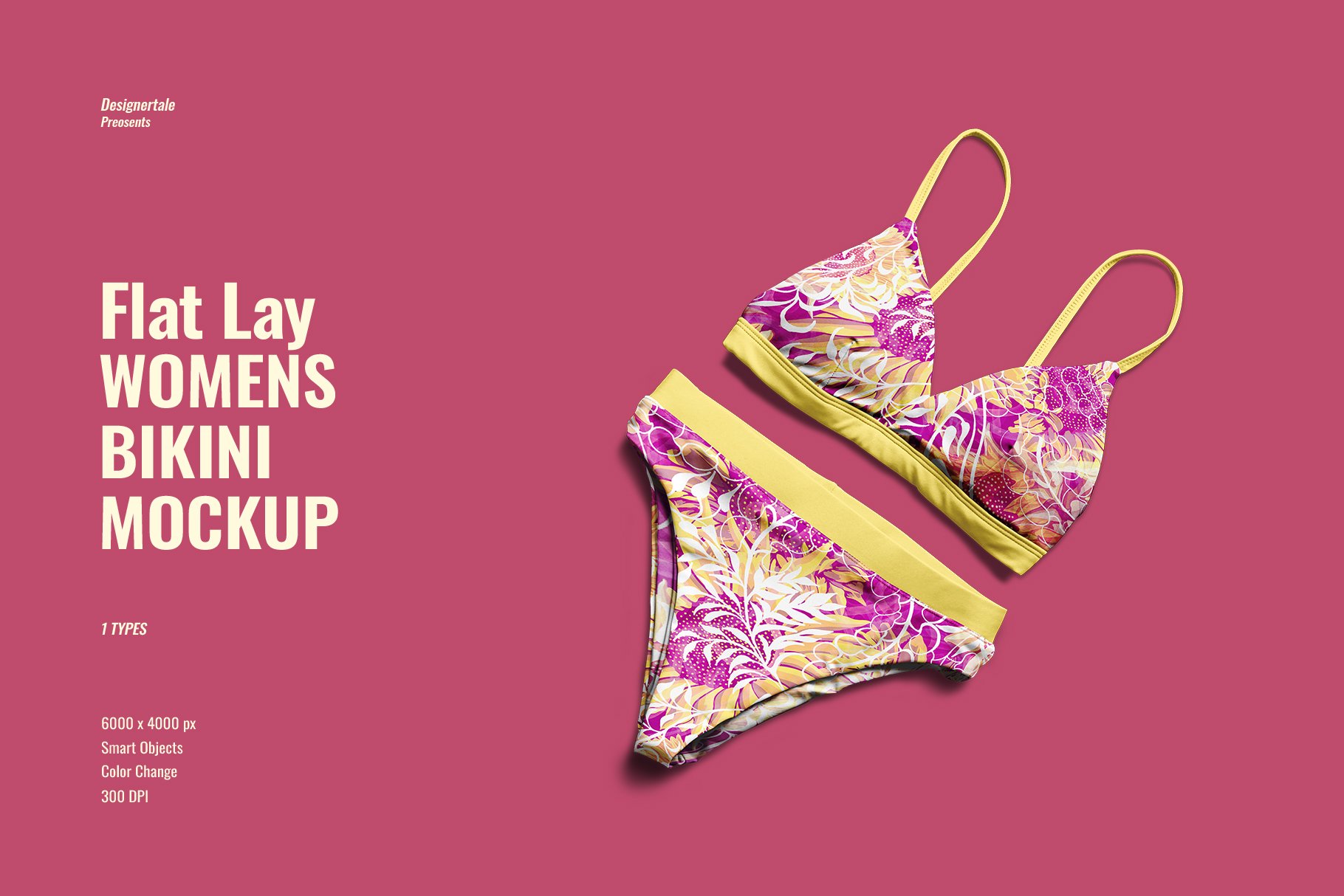 Flat Lay Womens Bikini Mockup cover image.