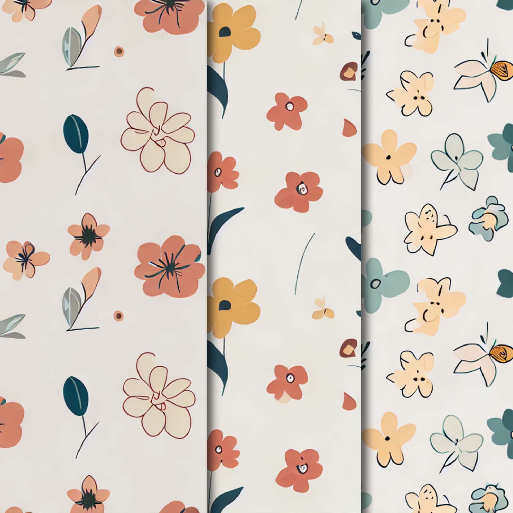 Floral Seamless Patterns preview image.