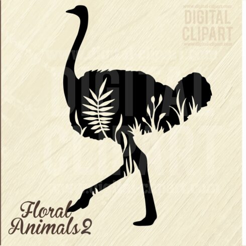 Ostrich SVG - Floral Animals SVG cover image.