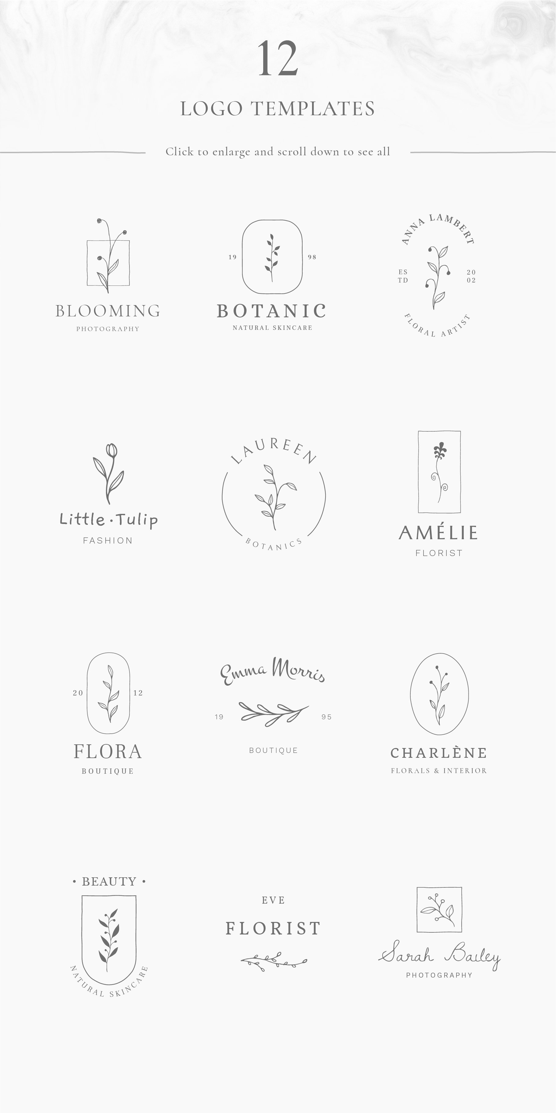 floral logo templates 4