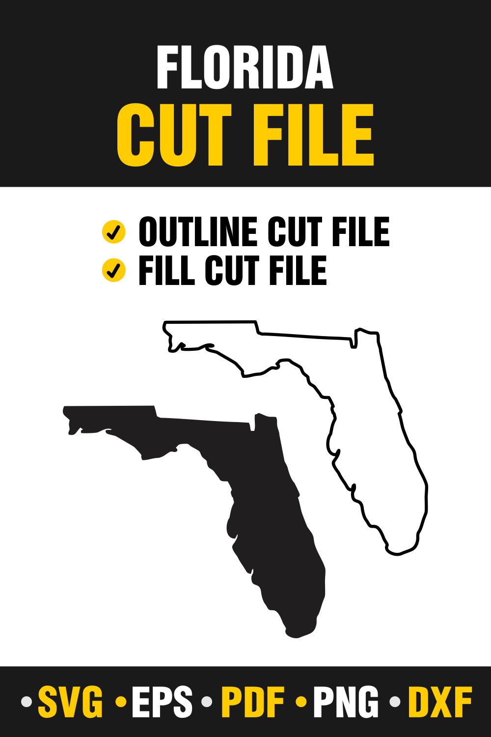Florida SVG, PNG, PDF, EPS & DXF pinterest preview image.