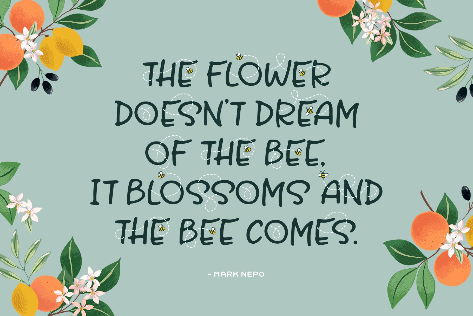 Honey and Bee Font preview image.