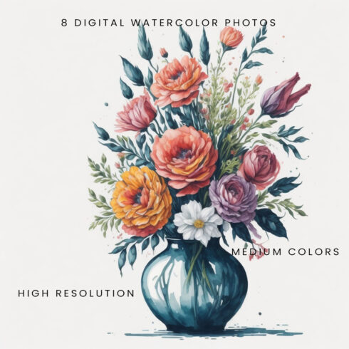 8 Digital Photos of Flowers cover image.