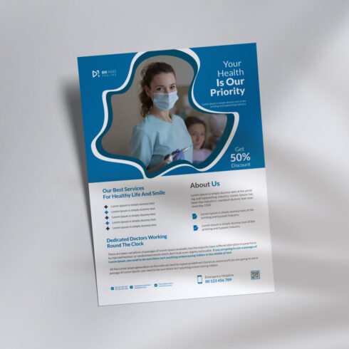 Medical doctor healthcare flyer and poster template cover image.