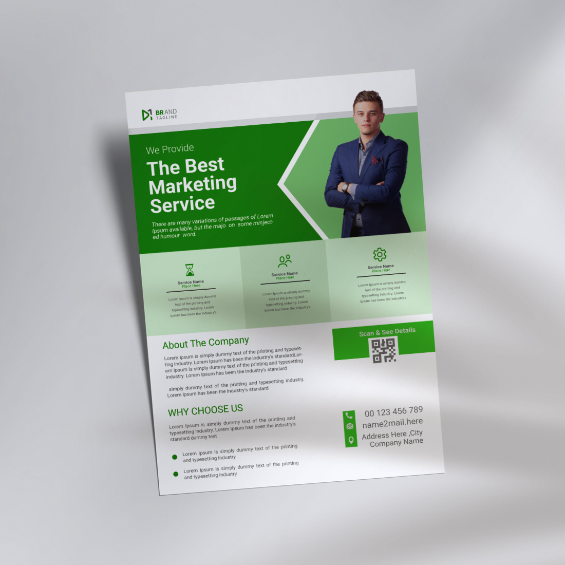 Corporate business flyer design template cover image.