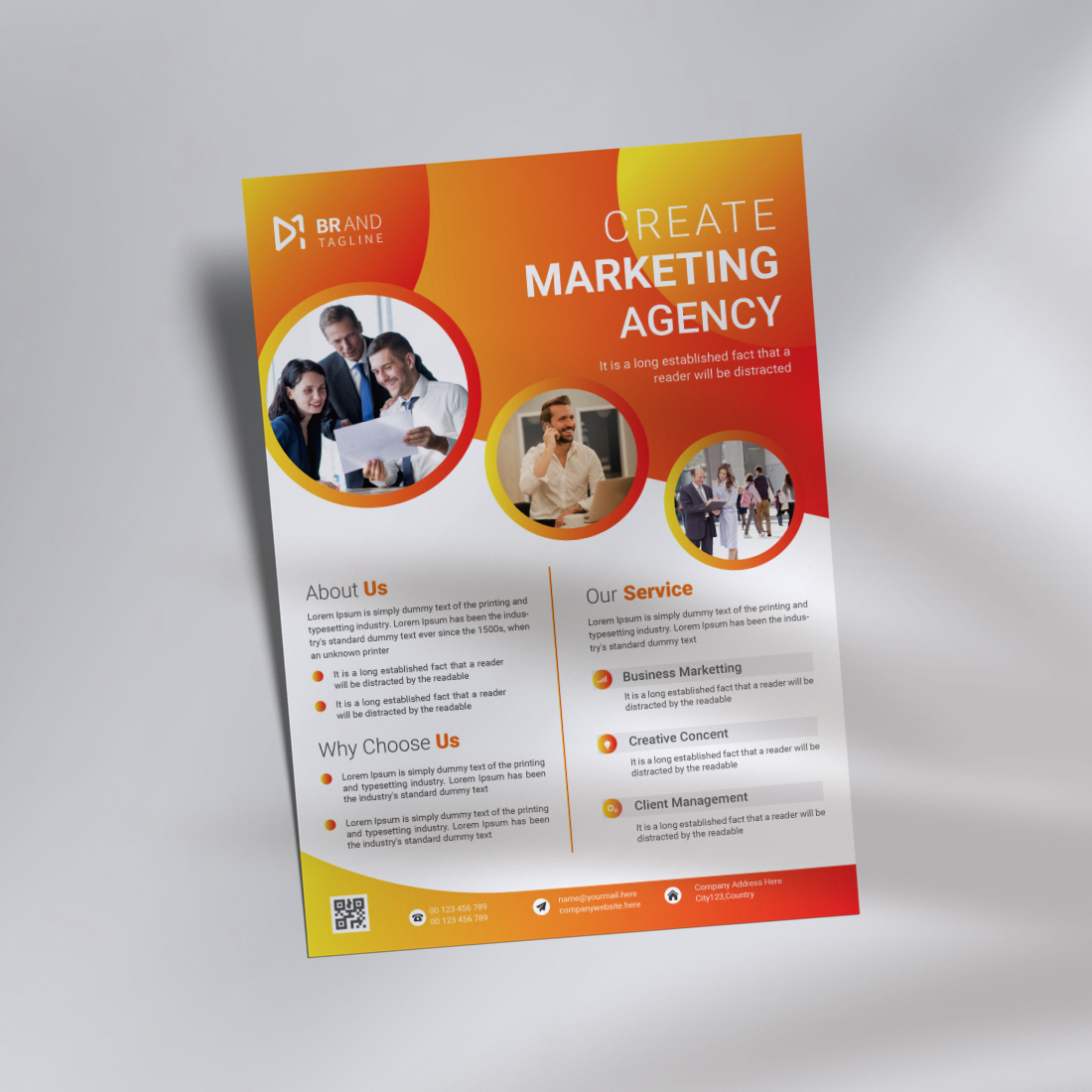 Modern business flyer template cover image.