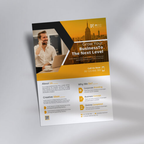 Corporate minimal business flyer design template cover image.