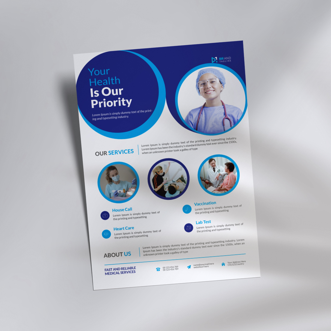 Hospital template design cover image.