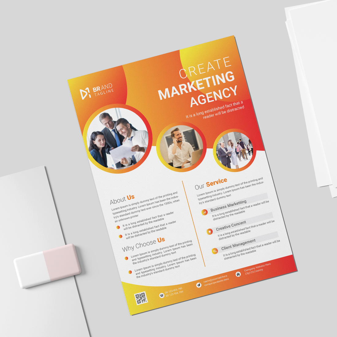 Modern business flyer template preview image.