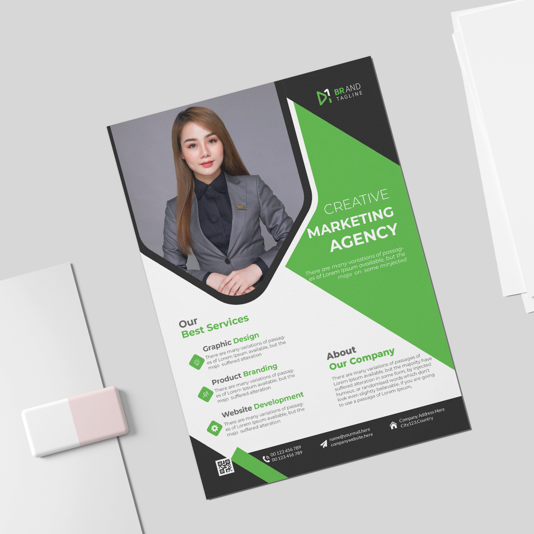 Creative and professional corporate business flyer design template preview image.