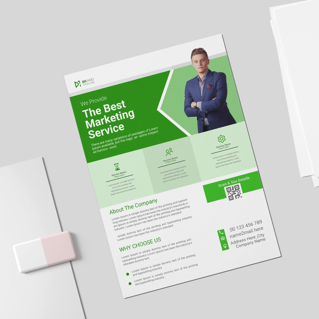 Corporate business flyer design template preview image.