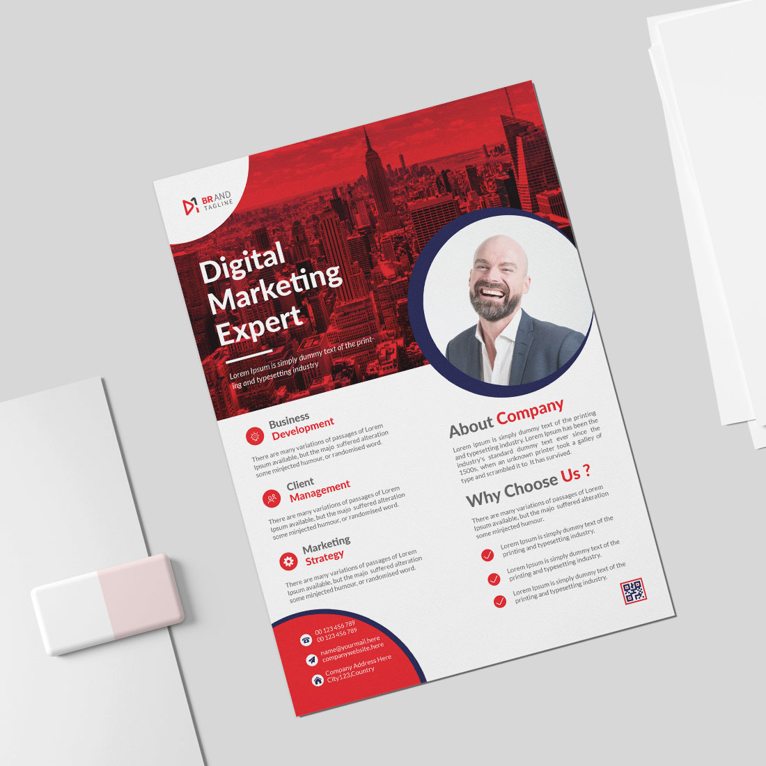 Modern corporate business flyer template preview image.