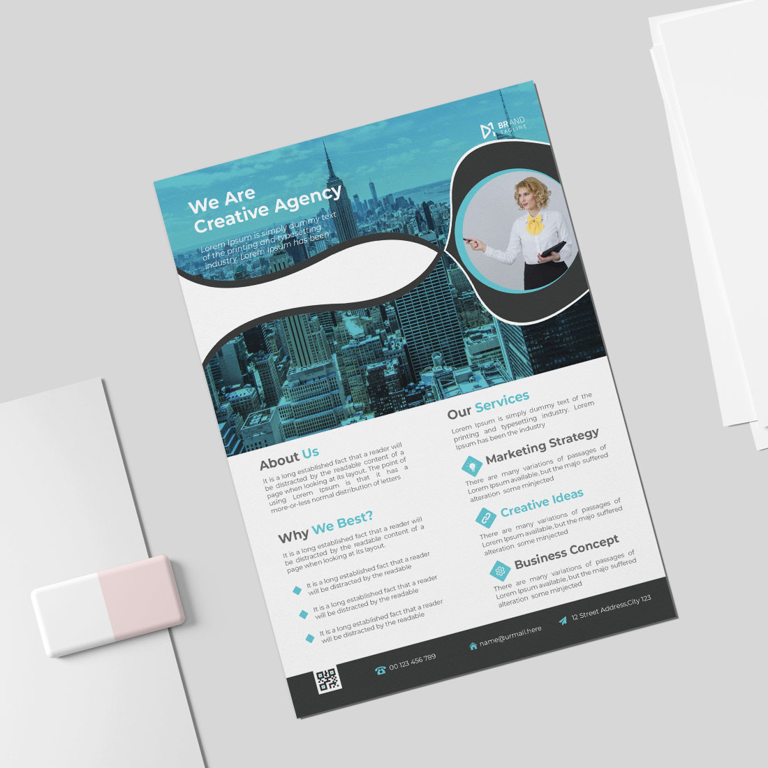 Business flyer design template preview image.