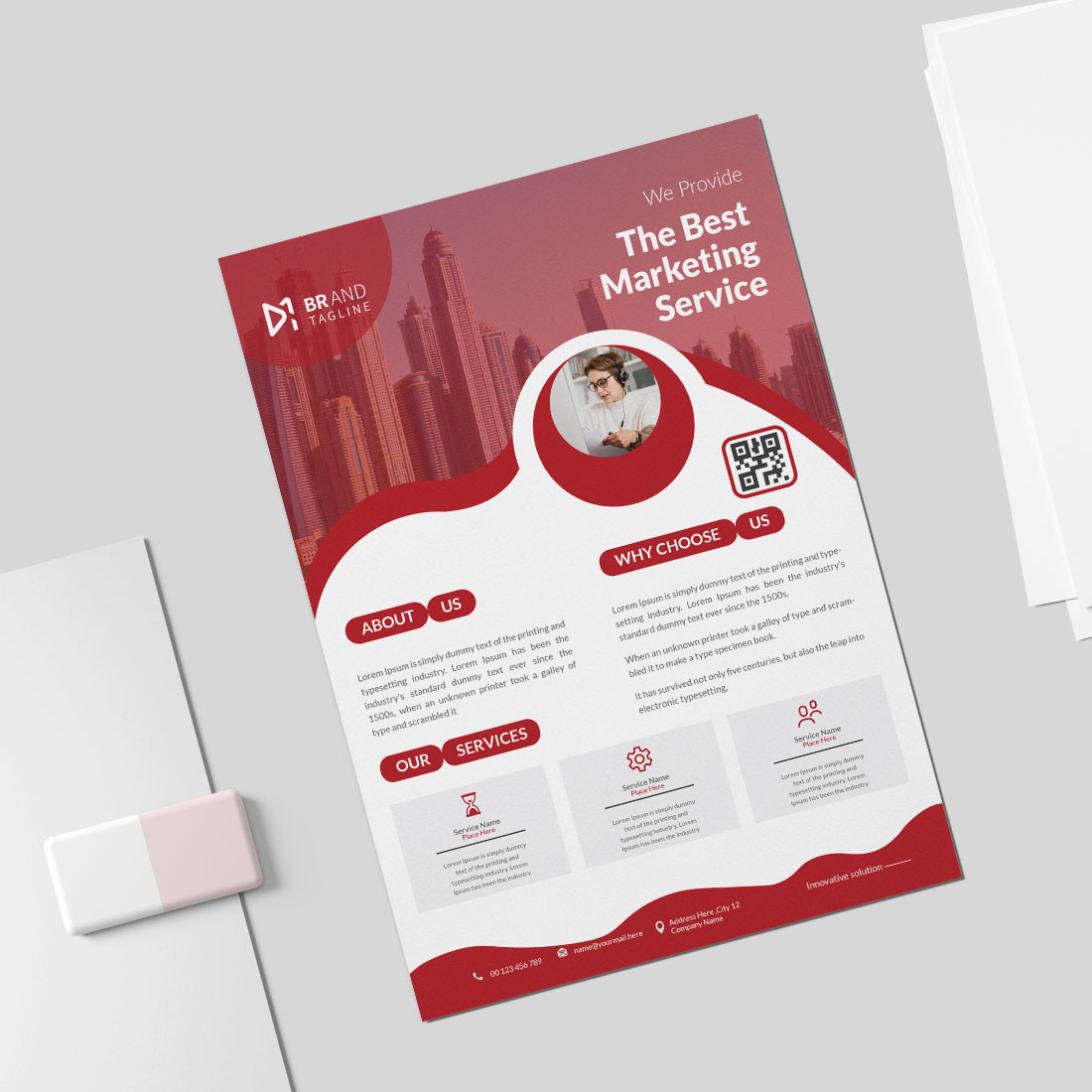 Corporate business flyer design template preview image.