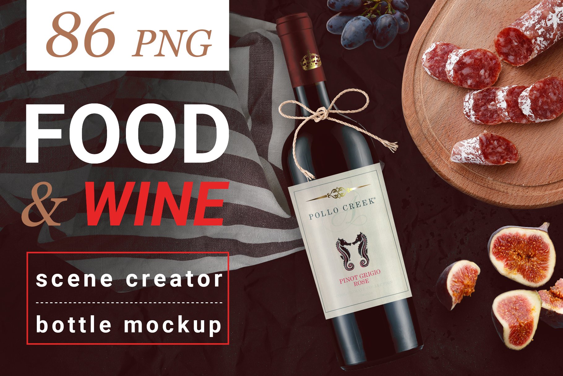 Food & Wine Scene Creator & Mockups cover image.