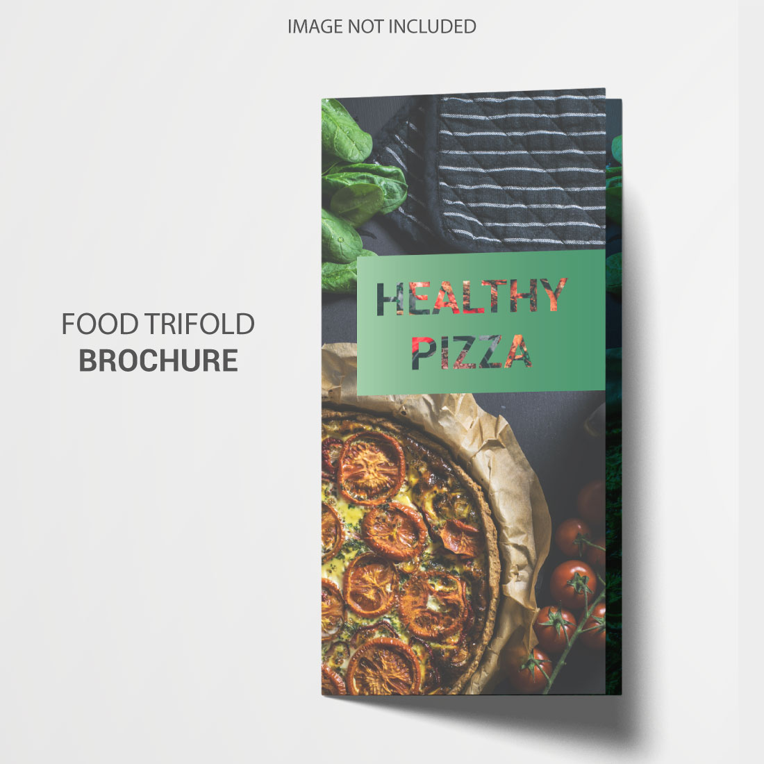 Trifold brochure food menu preview image.