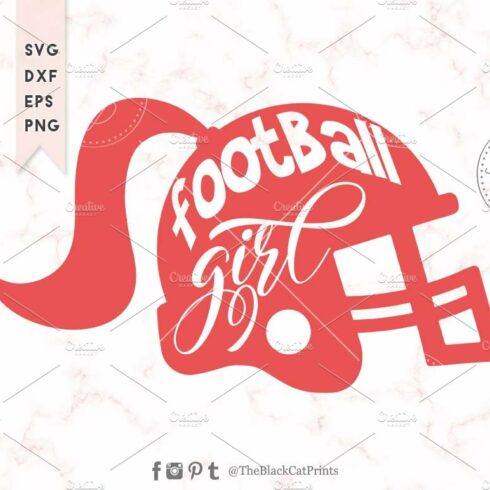 Football girl SVG DXF EPS PNG cover image.