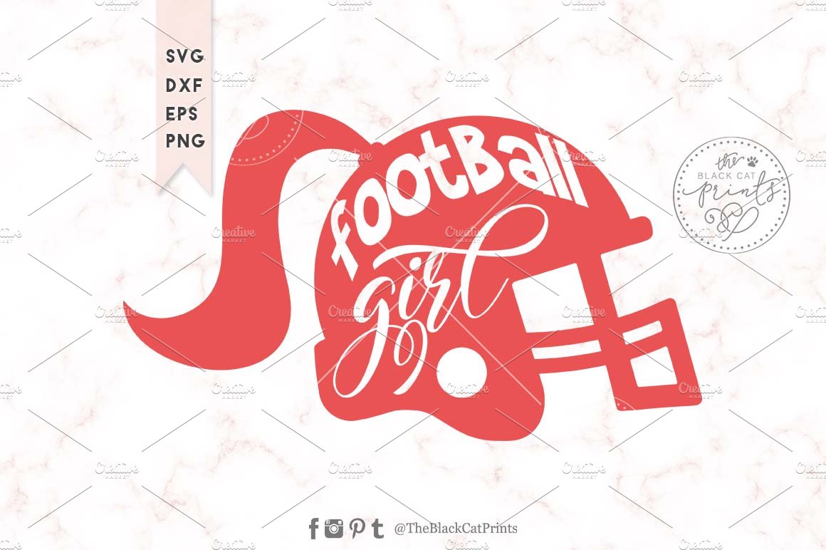 Football girl SVG DXF EPS PNG cover image.