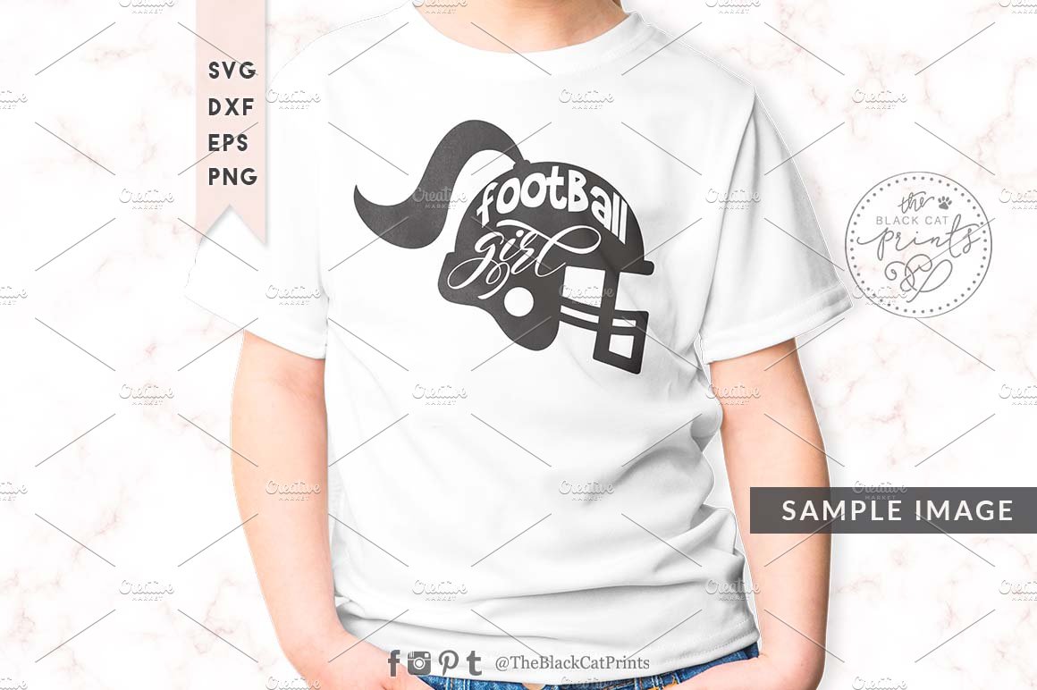 Football girl SVG DXF EPS PNG preview image.