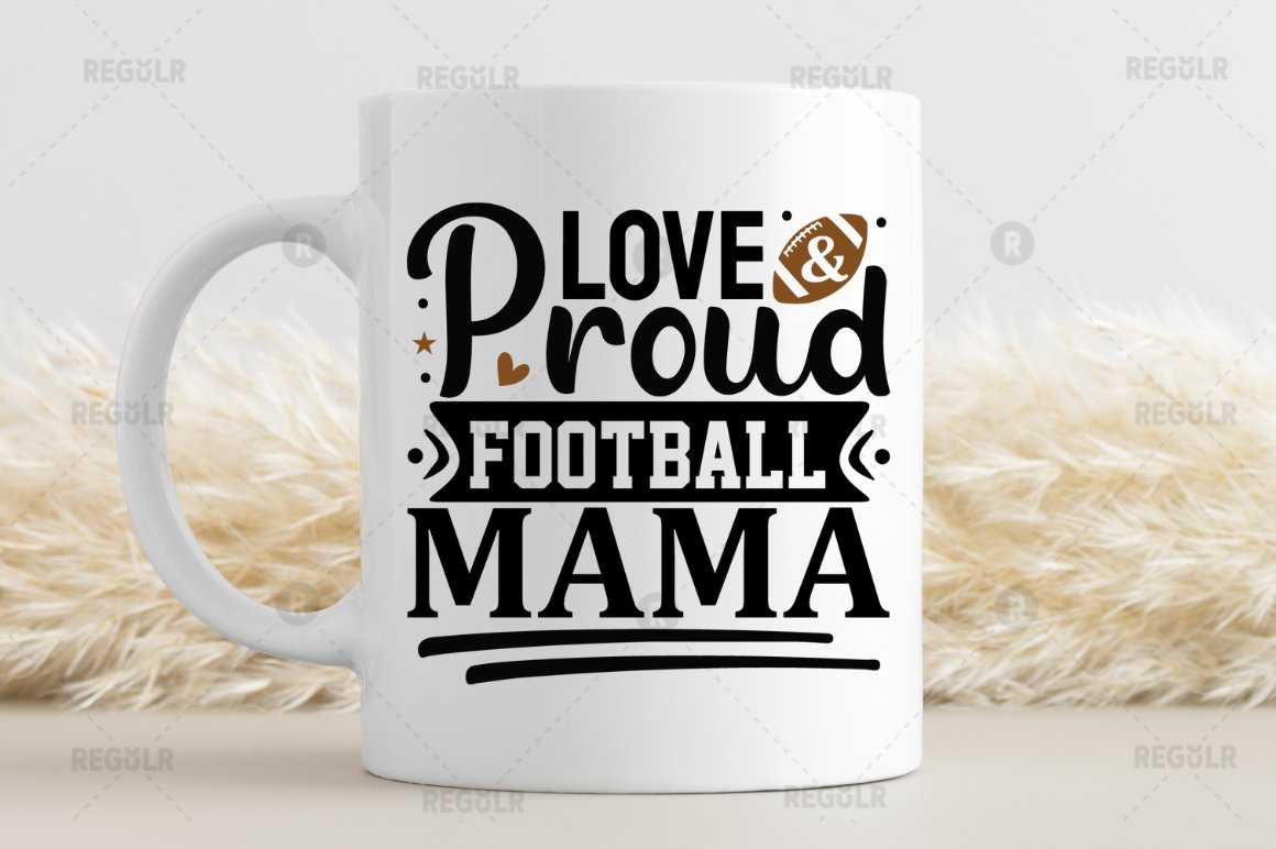 love and proud football mama SVG preview image.