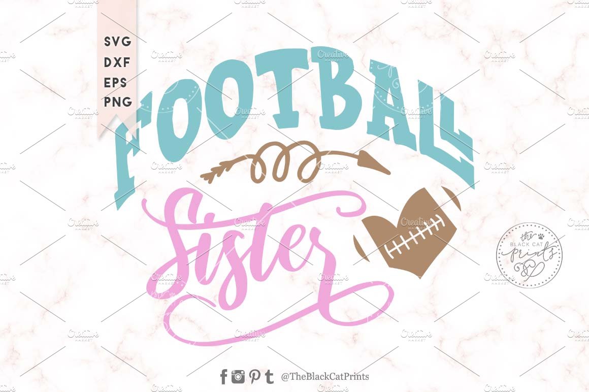 Football Sister SVG DXF EPS PNG cover image.