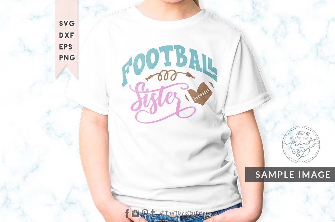 Football Sister SVG DXF EPS PNG preview image.