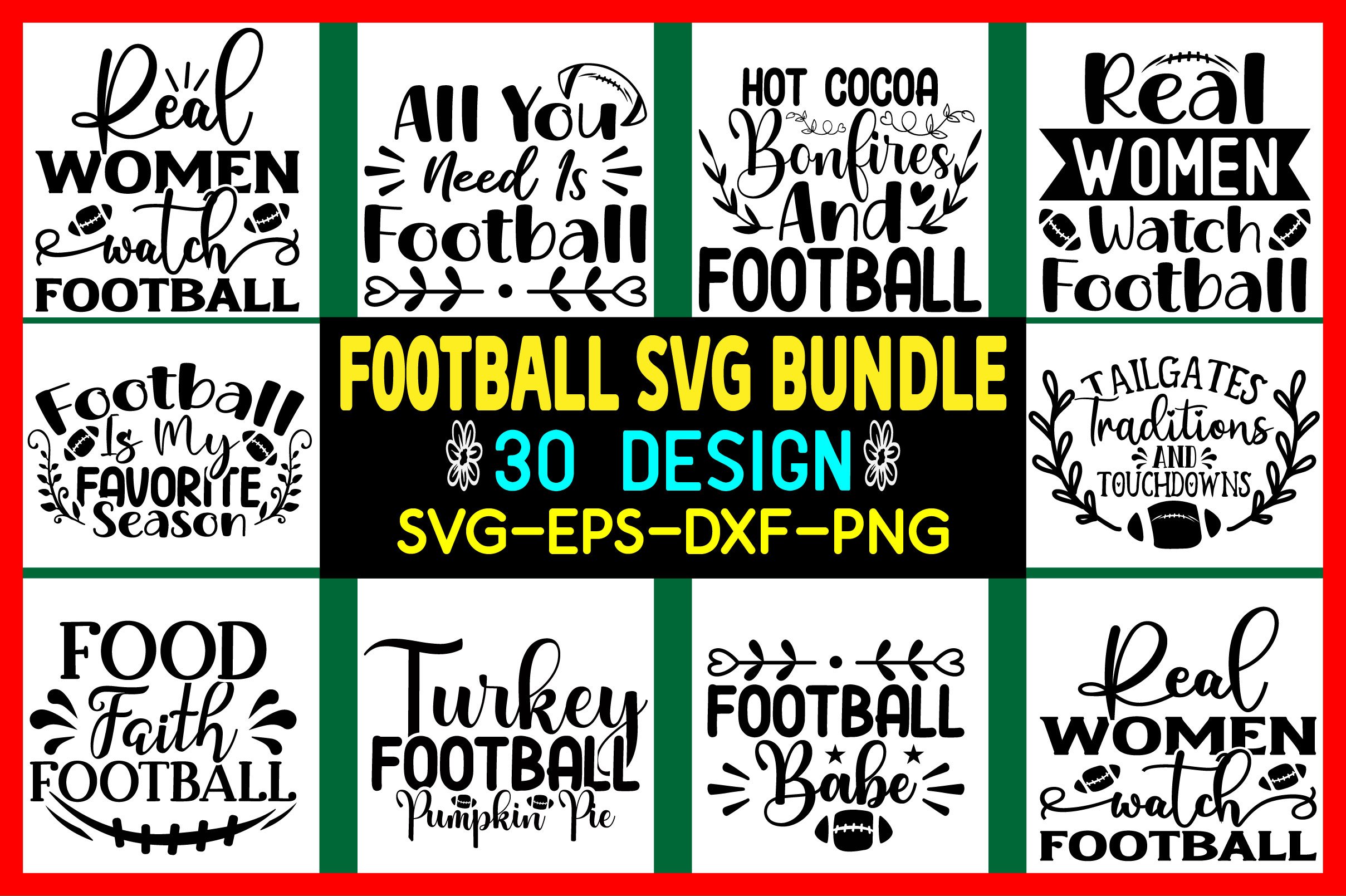 FOOTBALL SVG  Design  BUNDLE cover image.