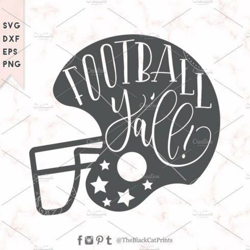 Football Yall helmet SVG DXF EPS PNG cover image.