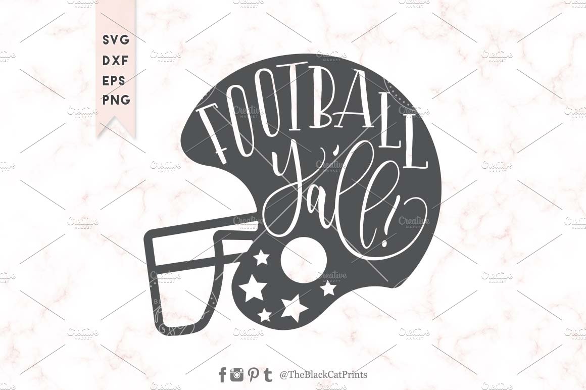 Football Yall helmet SVG DXF EPS PNG cover image.