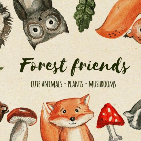 Cute Animals Clipart cover image.