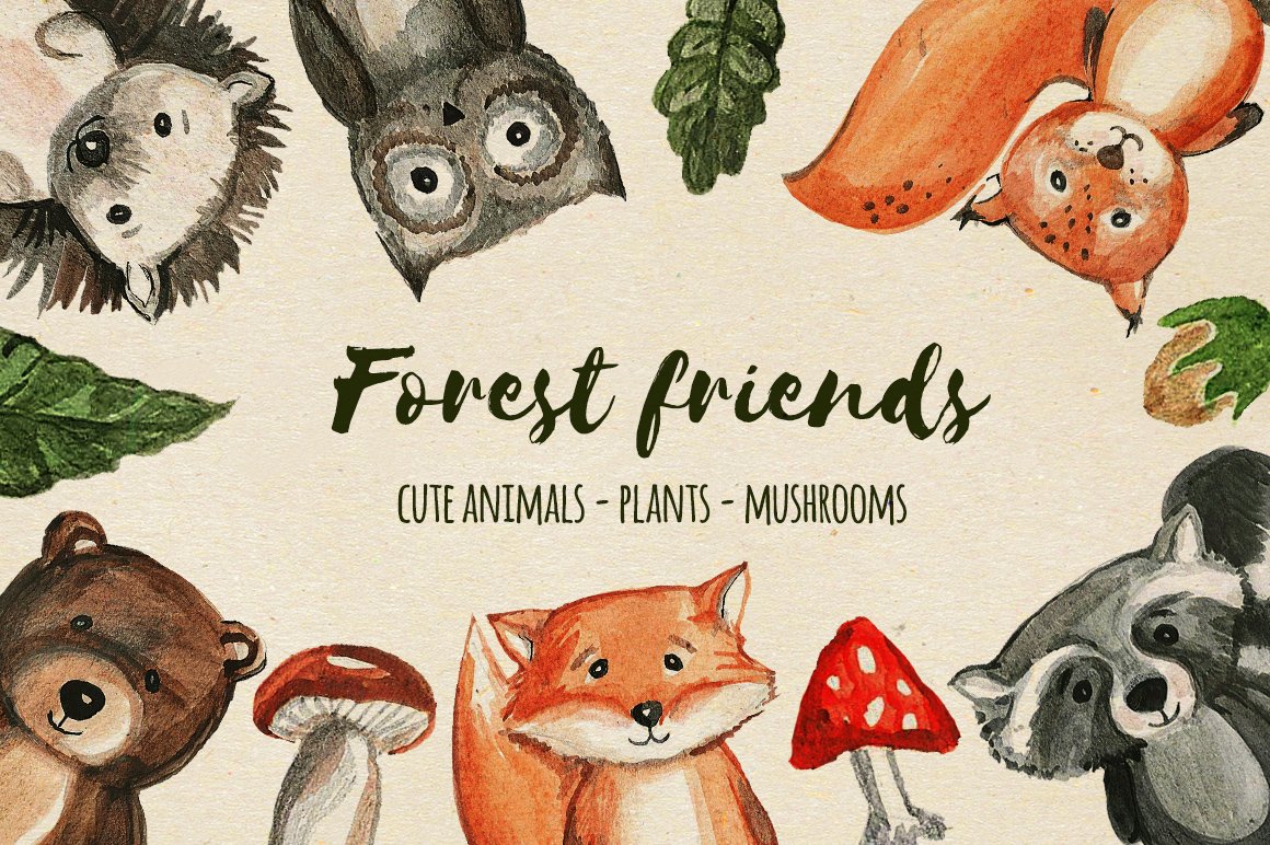 Cute Animals Clipart cover image.
