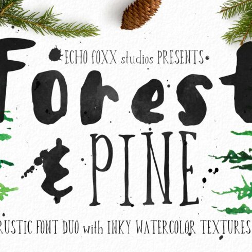 Forest & Pine Textured Font Bundle cover image.