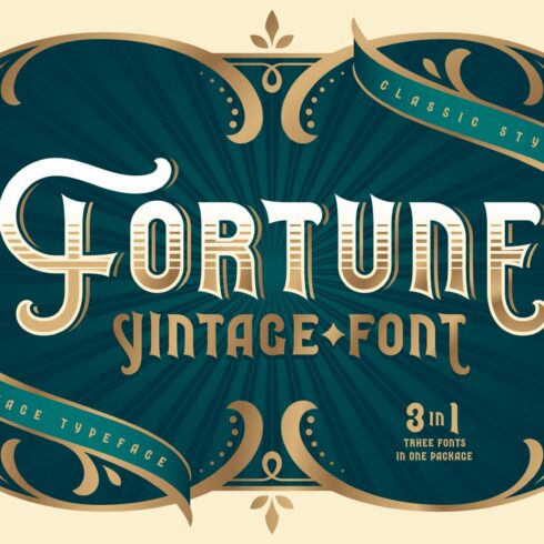 Fortune Vintage Font cover image.