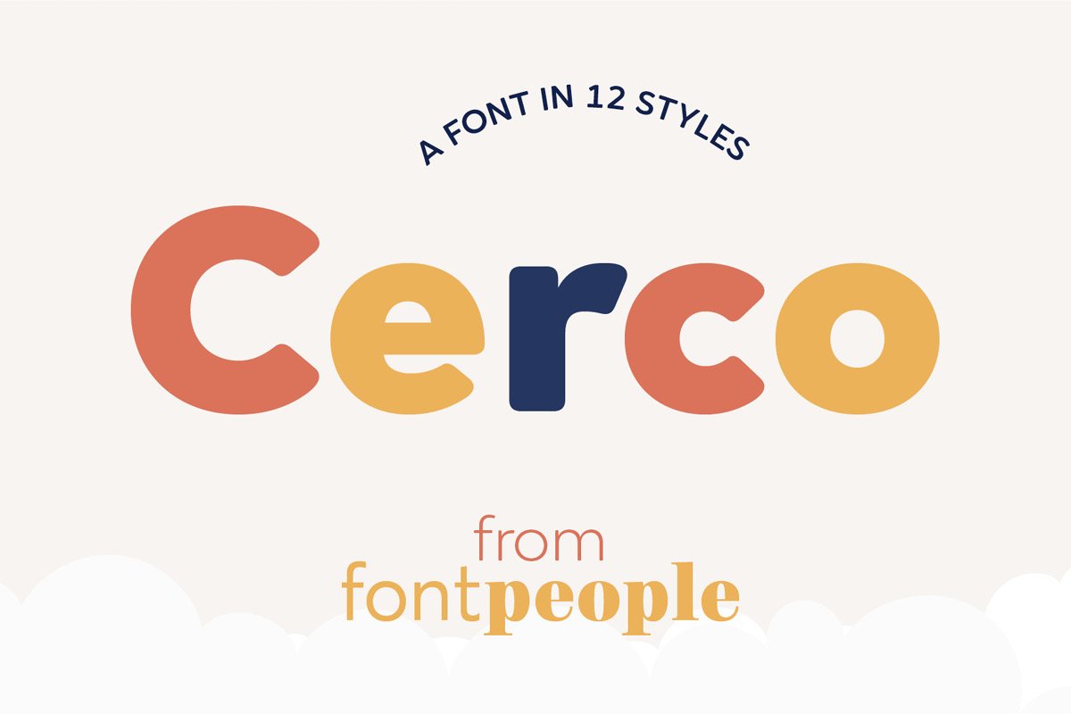 Cerco font family by FontPeople cover image.