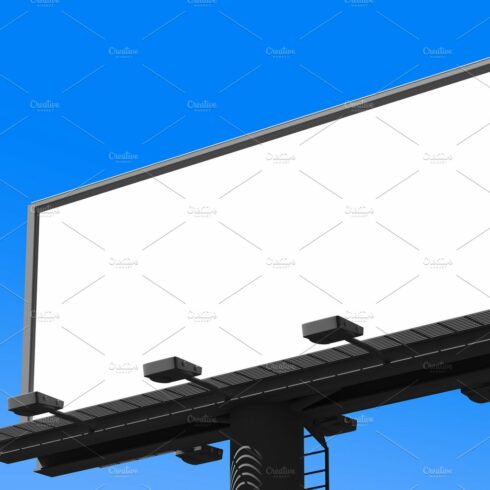 Blank billboard on blue sky cover image.