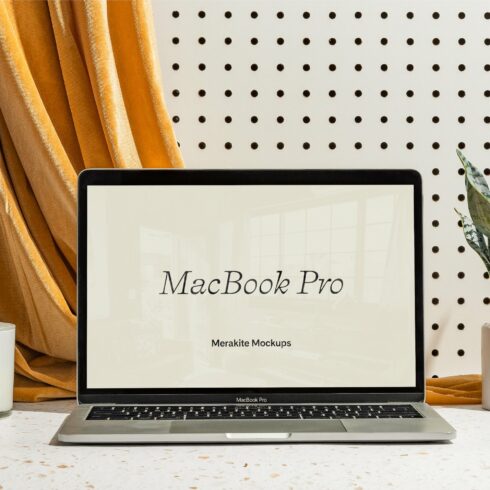 MacBook Pro Photoshop PSD Mockup cover image.