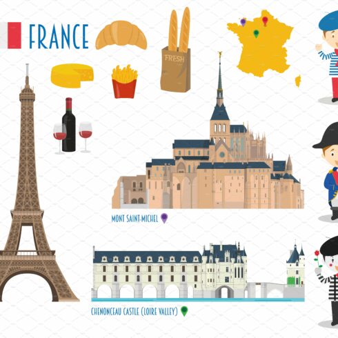 France Flat Icon Set Travel cover image.