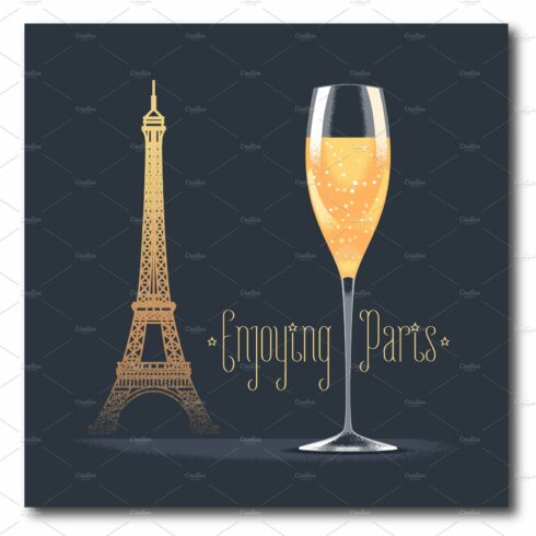 French Eiffel tower vector design cover image.