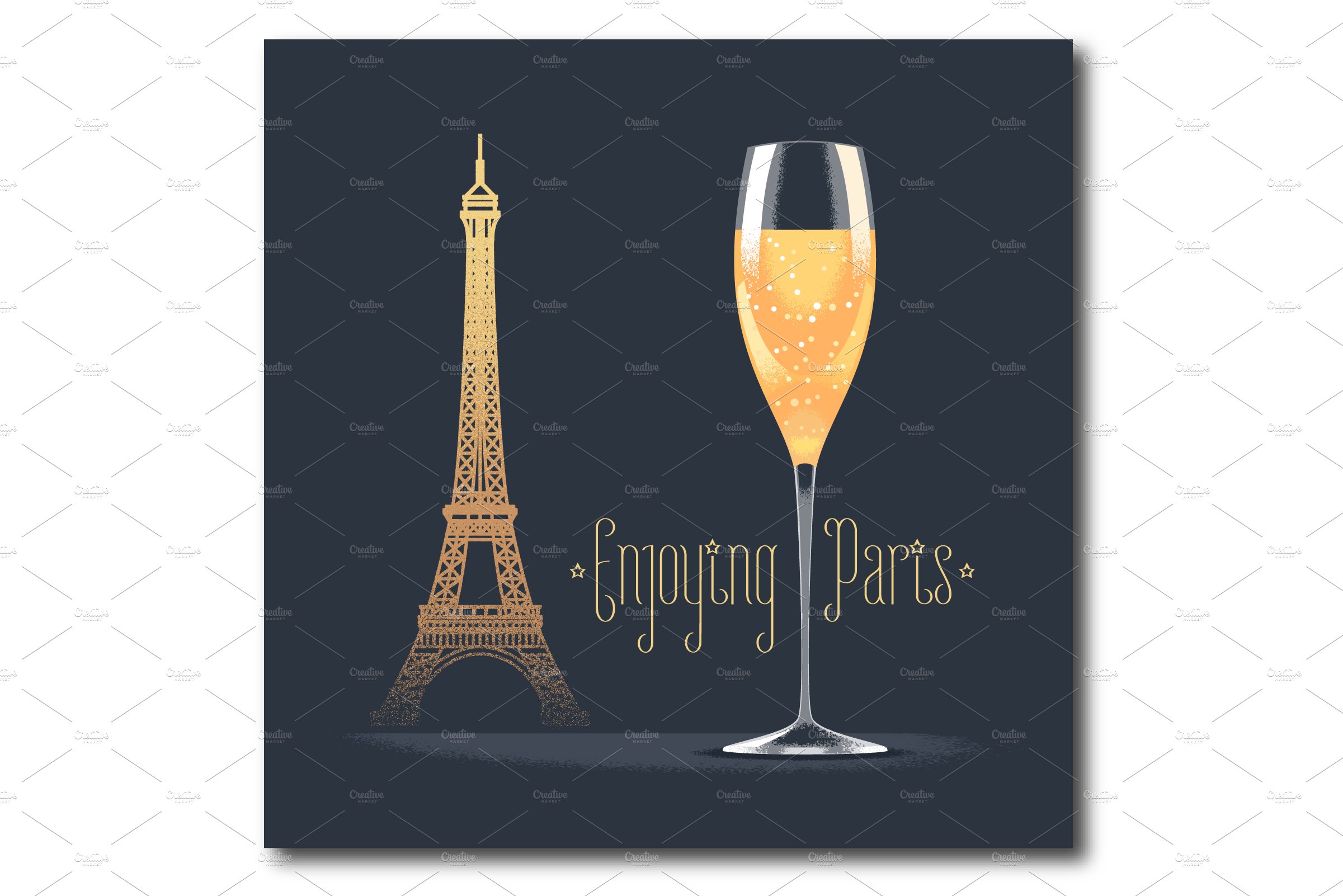 French Eiffel tower vector design cover image.