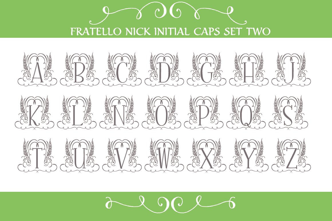 fratello nick initial caps set two 36