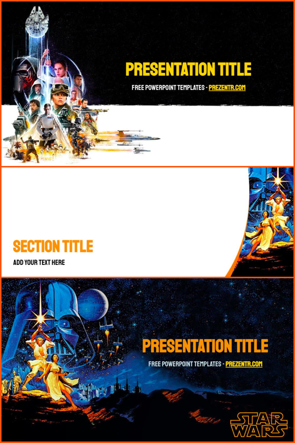 Collage of presentation pages depicting Star Wars Rebels.