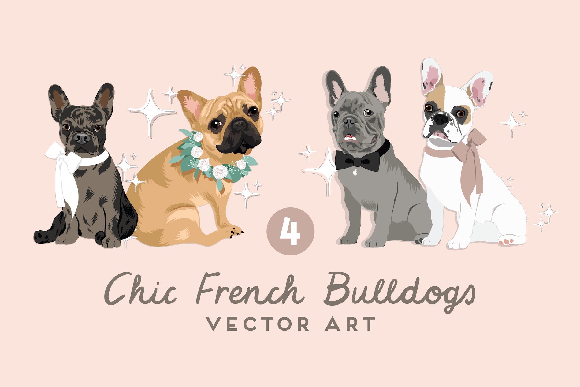 French Bulldog Vector Illustrations cover image.
