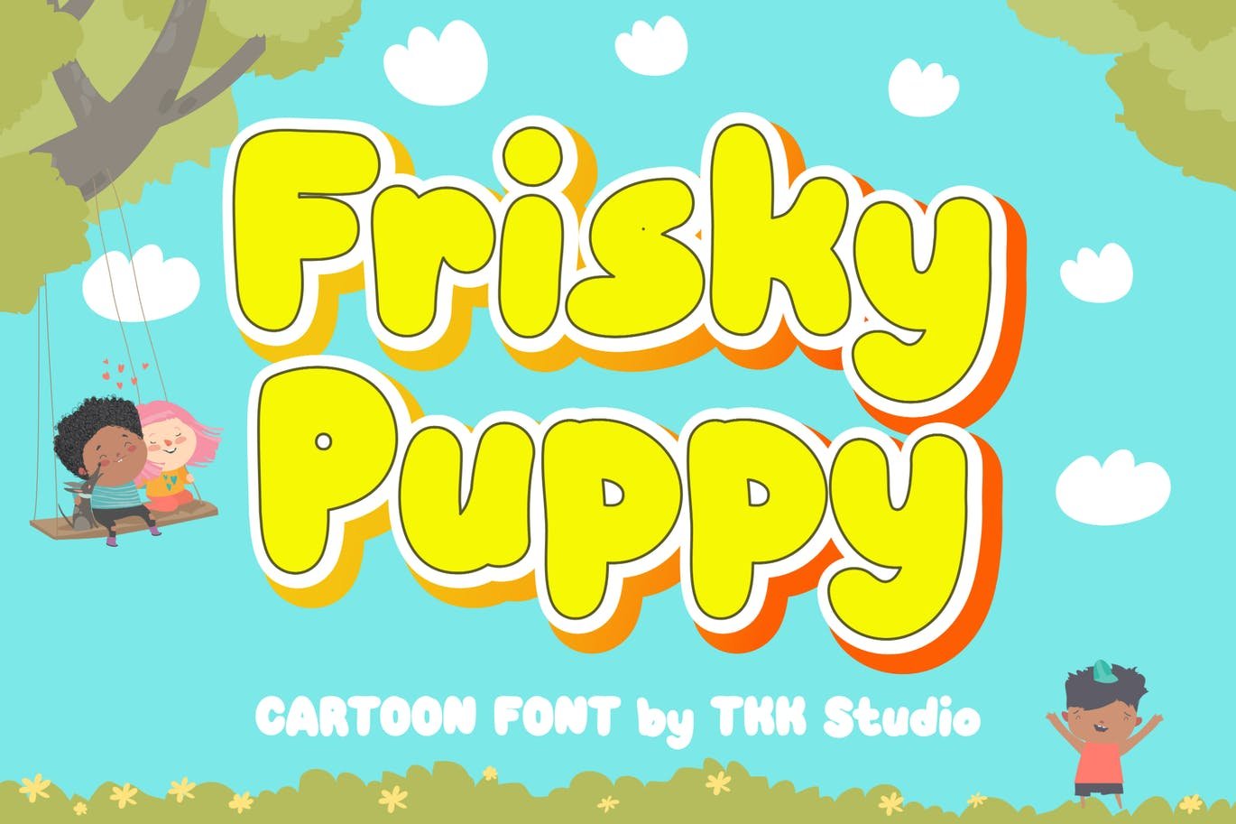 frisky puppy cartoon font1 387