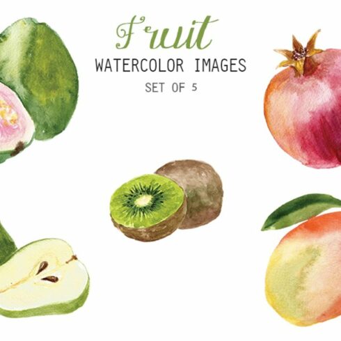 Watercolor Fruit Clipart cover image.