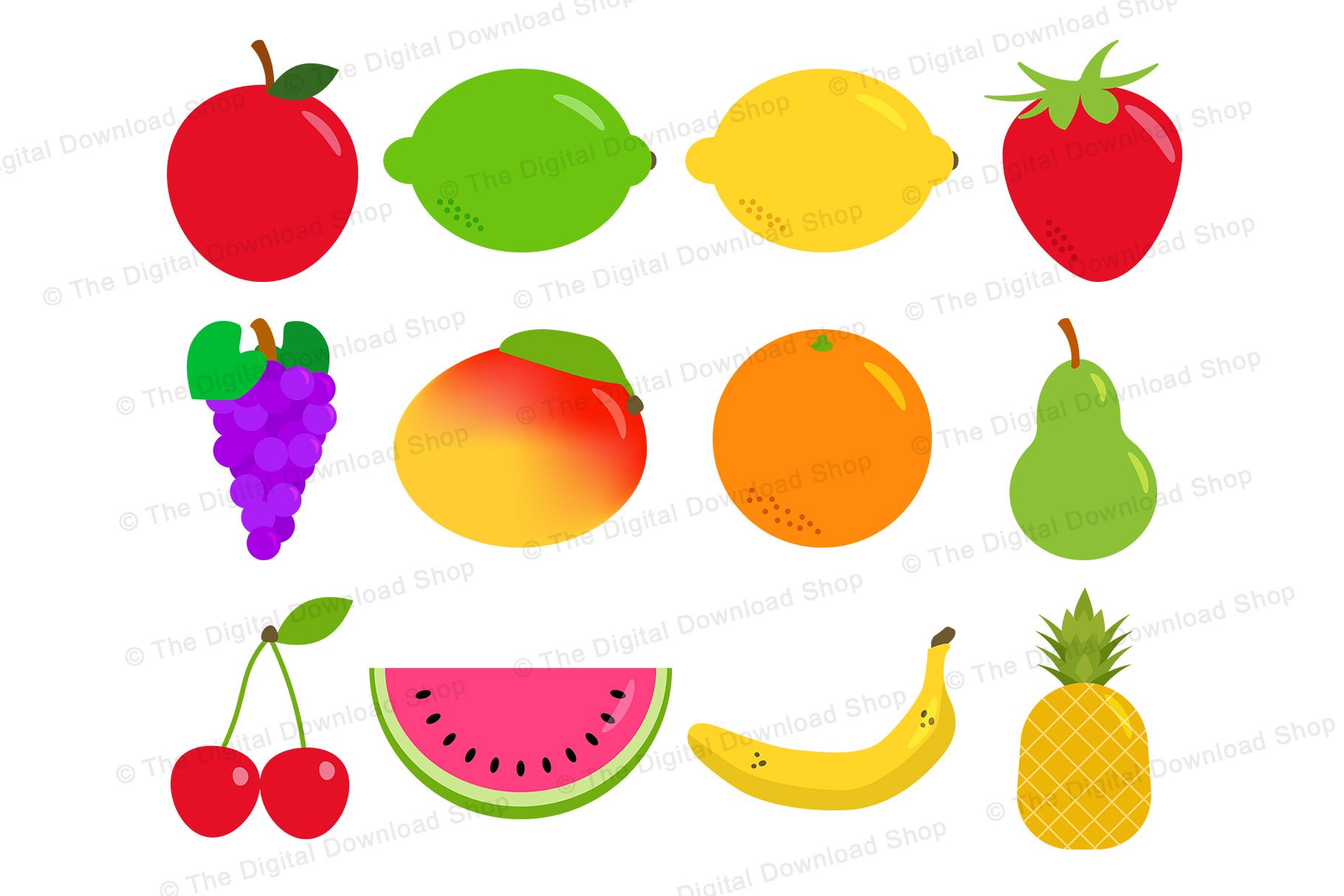 Fruit Clipart, Healthy Foods preview image.
